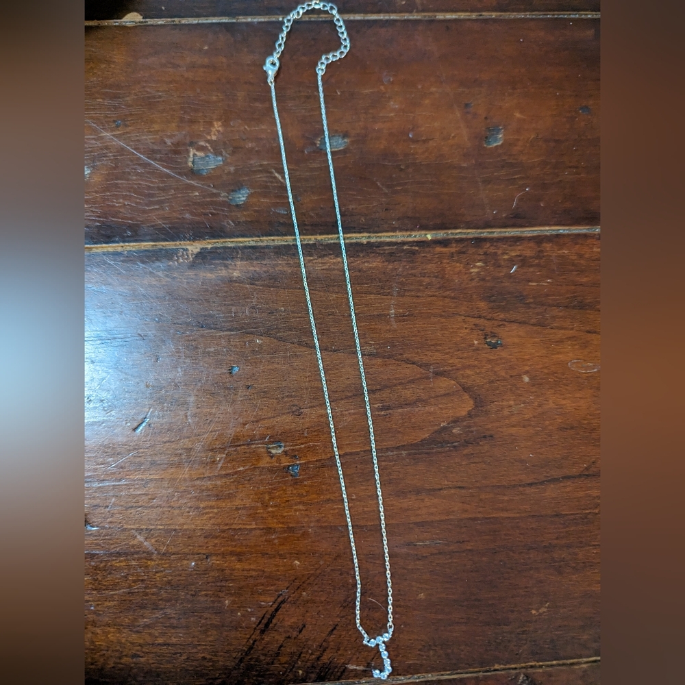 "J" - Rhinestone necklace - Picture 2 of 4